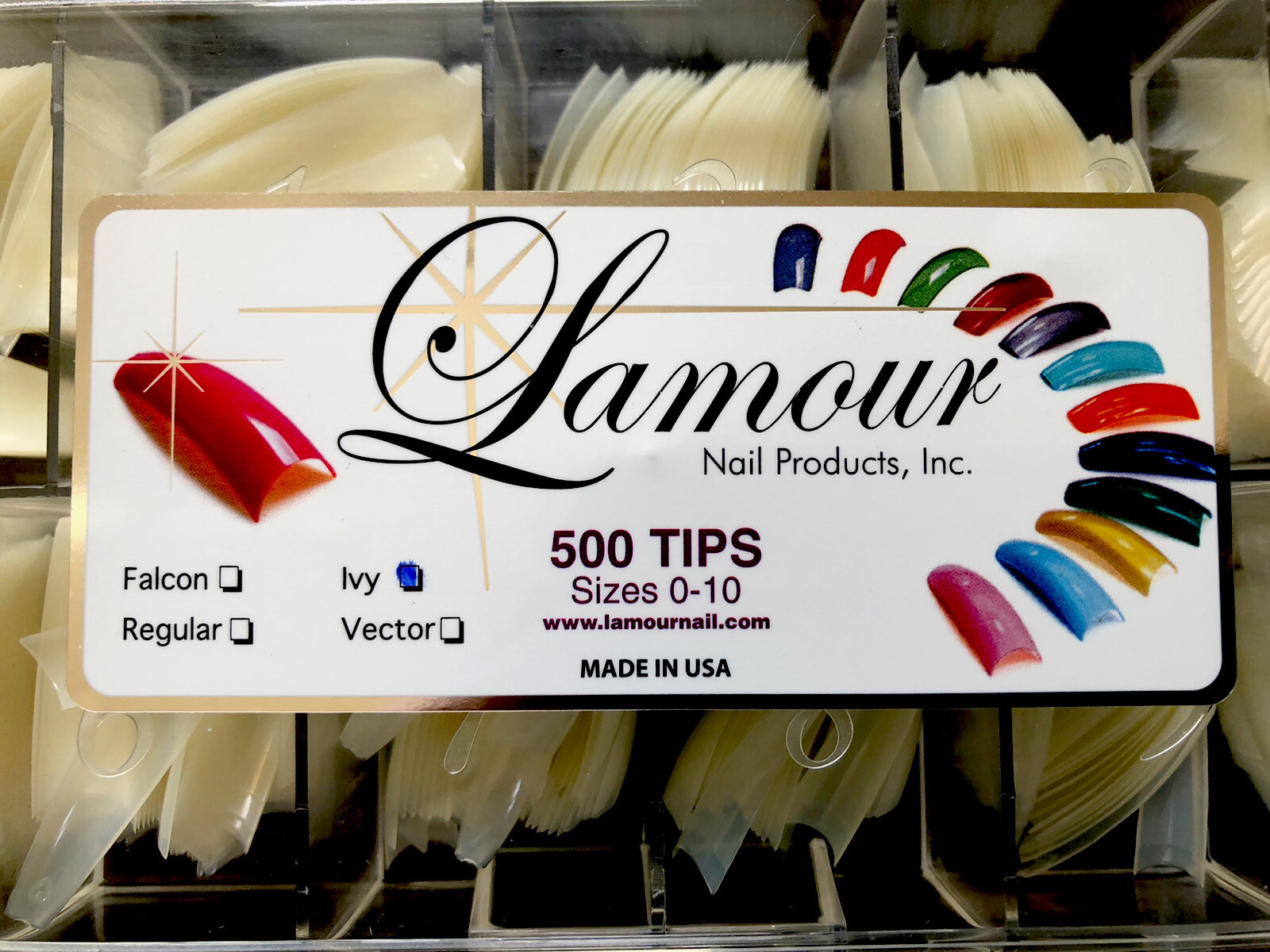 Lamour Ivy Coffin Nail Tips -NATURAL Nail Tips – Box 500 tips USA