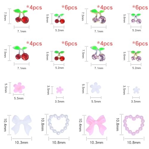 3D Nail Charms – Multiple Shape, Shiny 8# Multiple shapes nail charms