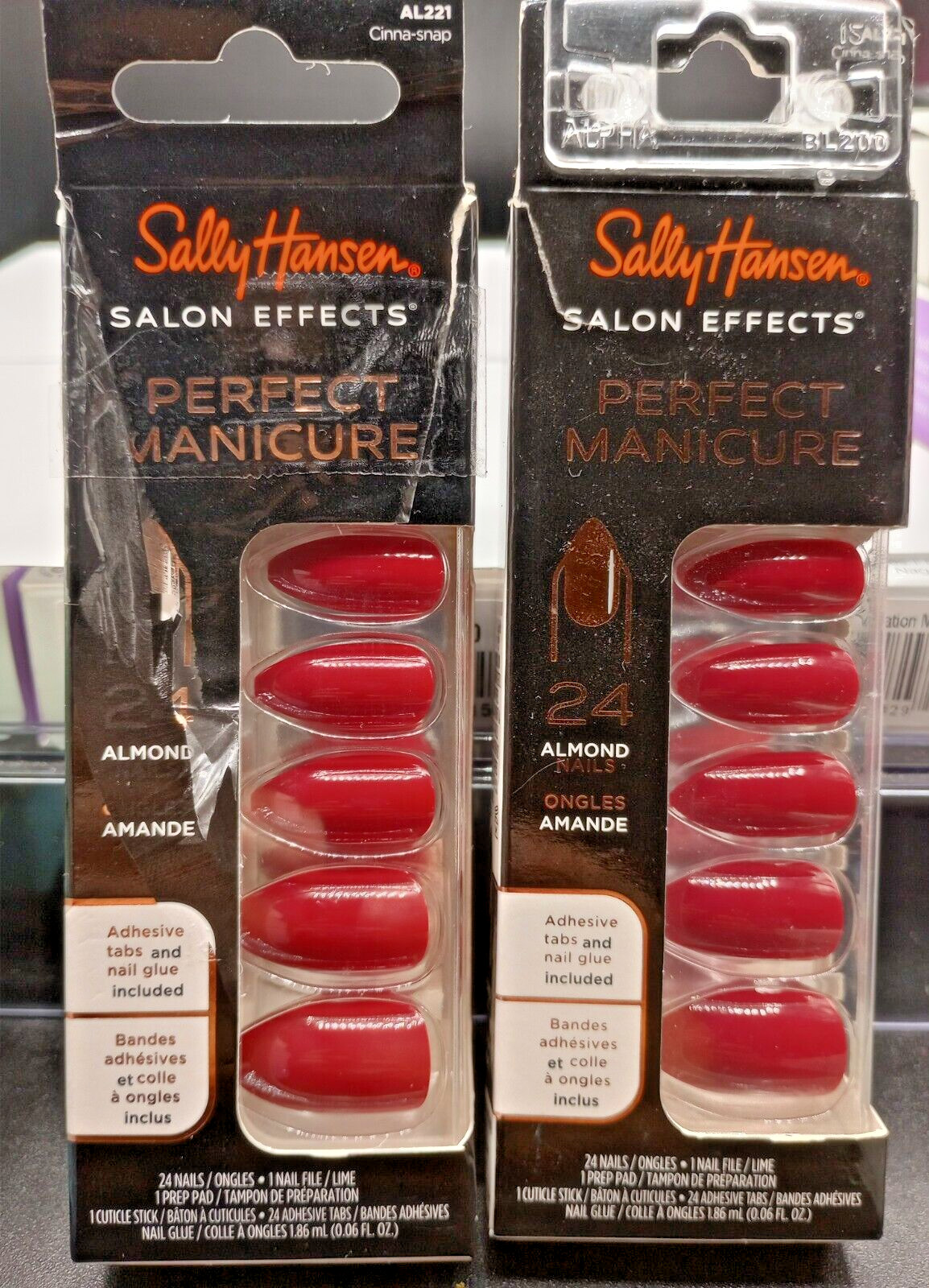 (2 Pk) Sally Hansen Ring Pop Salon Effects Press-On – #AL221 Cinna-Snap – 24 Ct.
