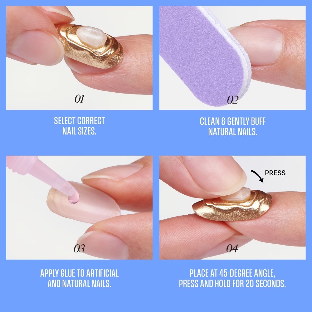 Kiss Luxe Press On Nails Almond, ‘Rose Knot’, Pink, Medium, 32 Count