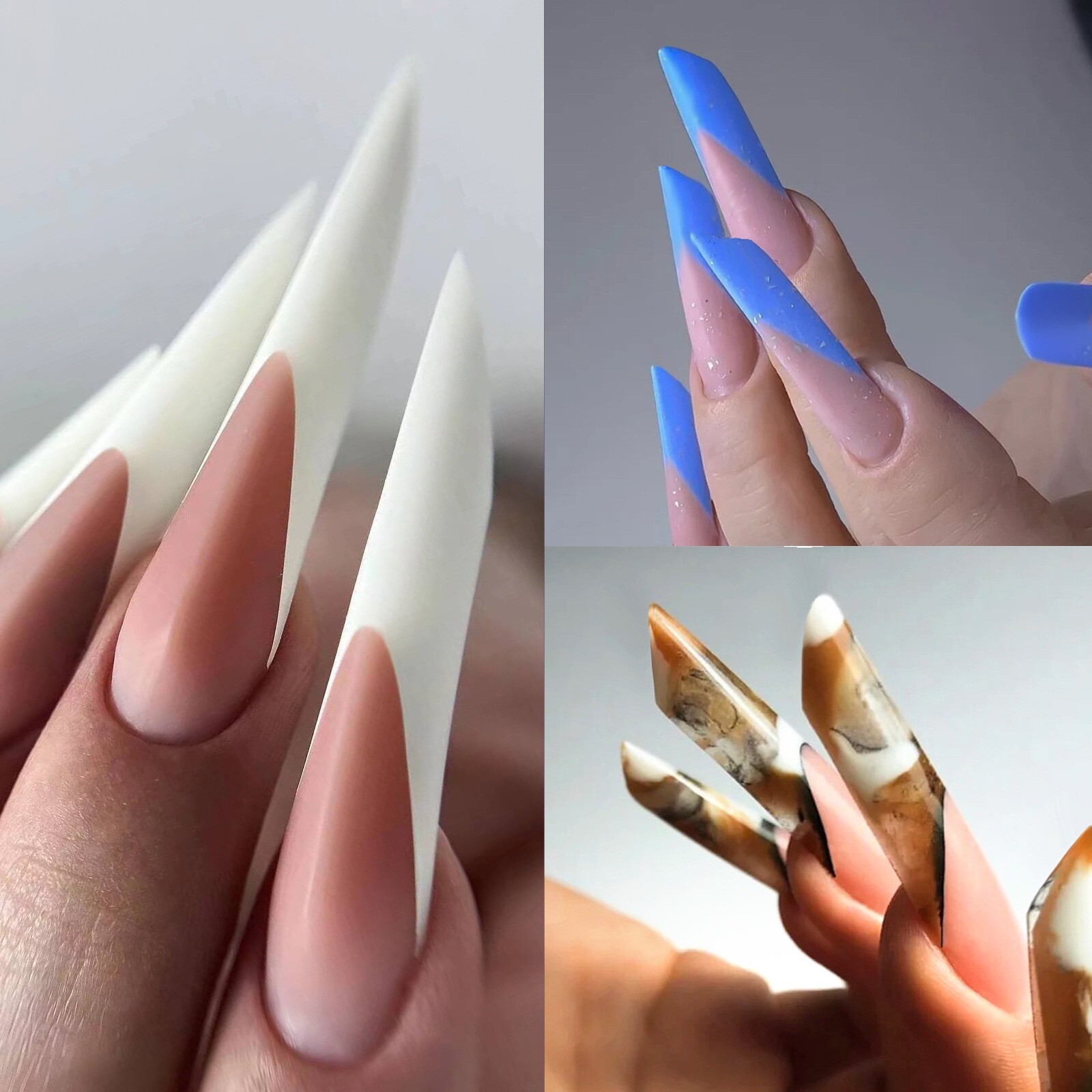 300 Pcs Stiletto Rhombus False Nail Tips XXXL Full Cover Artificial Nails DIY