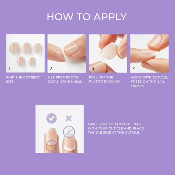KISS imPRESS Short Square Oval Press on Nails, Pink French Tip, 30 Pieces