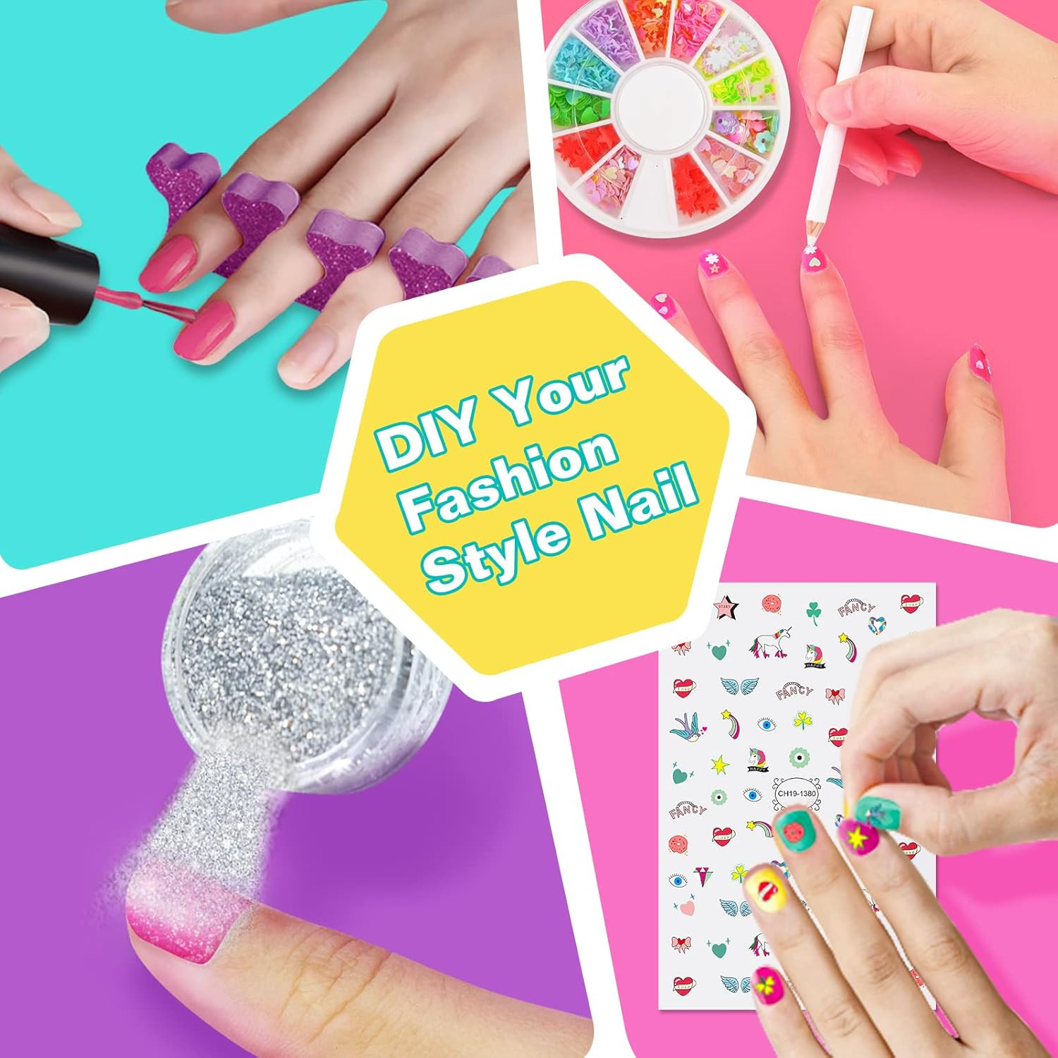 Set de esmalte de unas para ninas 7 a 12 anos con secador y organizador