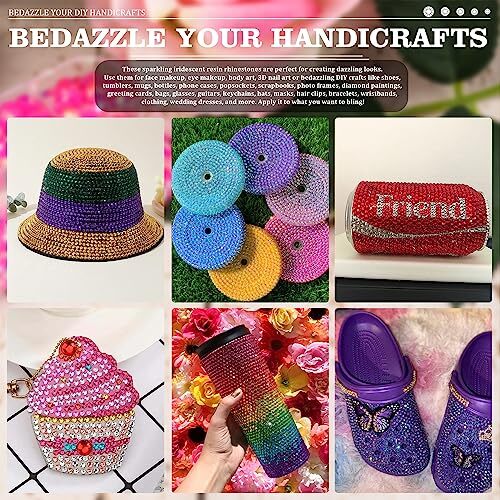 BELLEBOOST 7000PCS Resin Rhinestones Kits, Medium Amount-4 Boxes 26 Pink AB