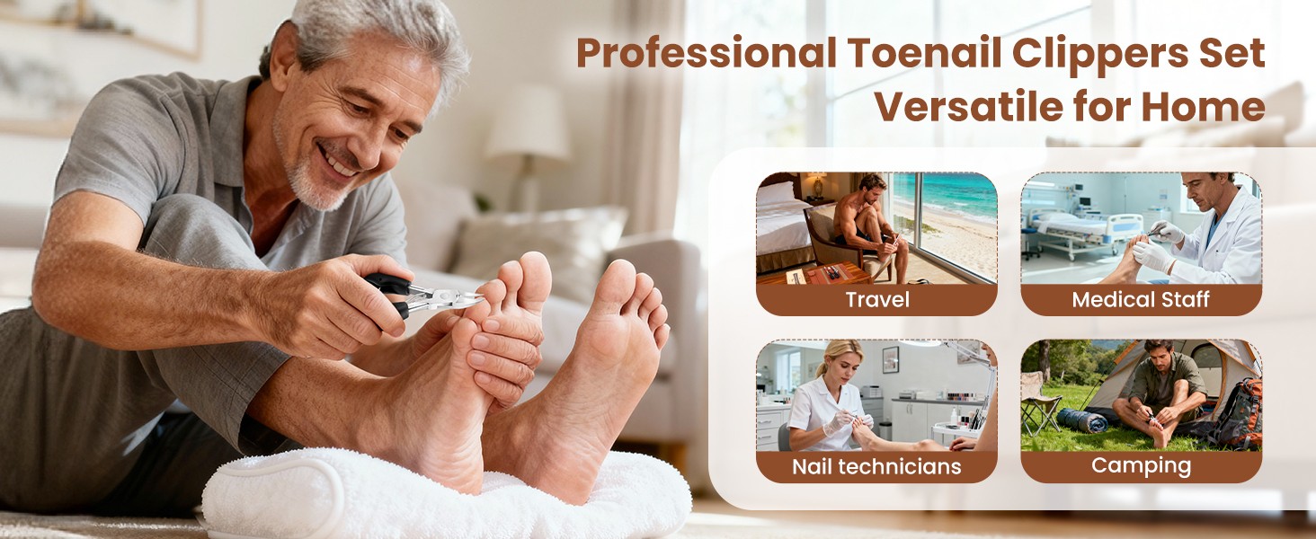Ingrown Toenail Removal Kit: 8 Pcs Professional Toenail Clippers for Thick