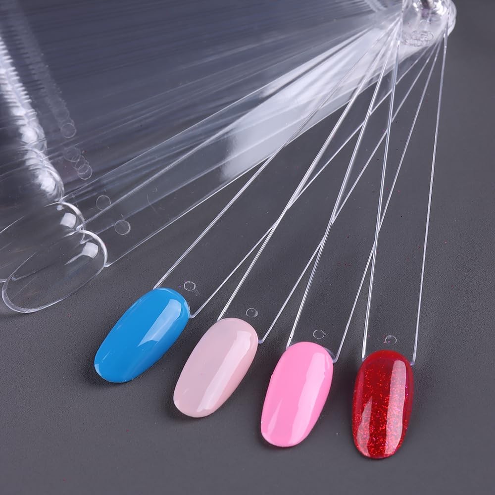 Clear Oval Shaped Gel Polish Acrylic Nail Swatch Sticks for Nail Art Nail Polish