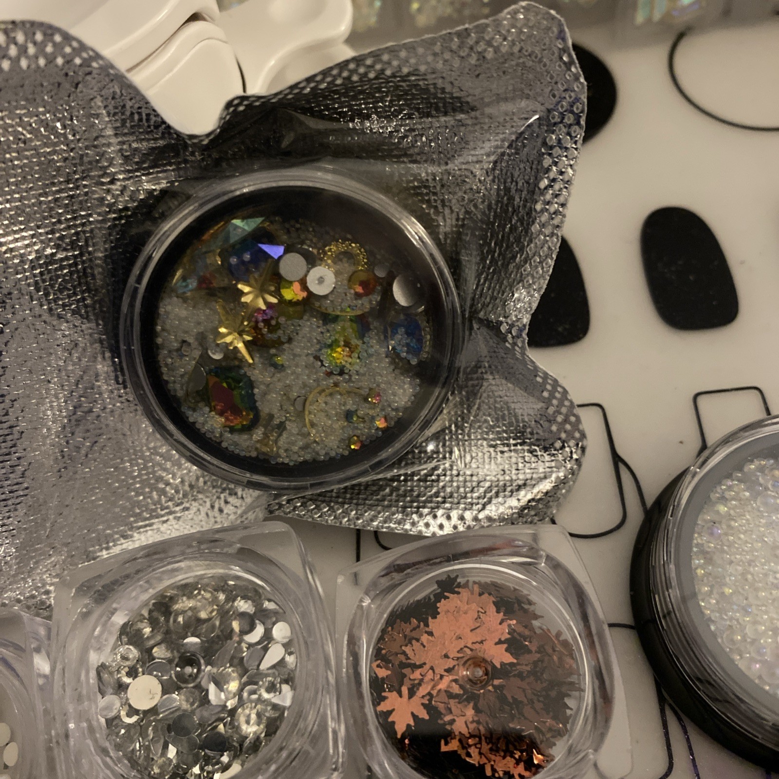 Nail Decoration Pots Alloy Shapes Embellishments Pearl’s Glass crystal & extras