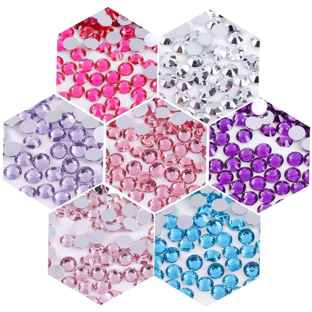 3000 Pieces SS6 2Mm Flatback Rhinestones Clear Glasses round Gems AB Crystals fo