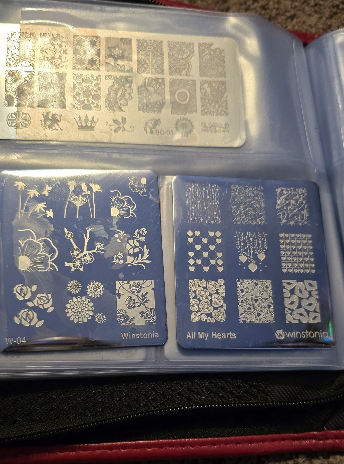 Wistonia Bundle Nail Stamp Plate Organizer Binder With Plates Lot USED