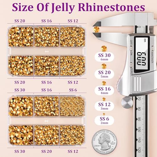 Resin Jelly Rhinestones for Crafting with B7000 2 Mini Pack with Glue Gold