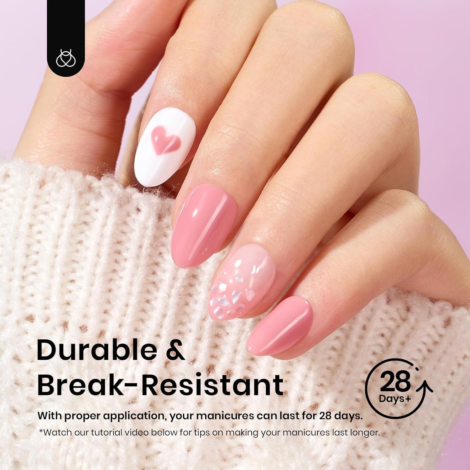 Beetles Gel Nail Tips 576Pcs Extra Short Almond Fake Nails Etch-X Half Nude