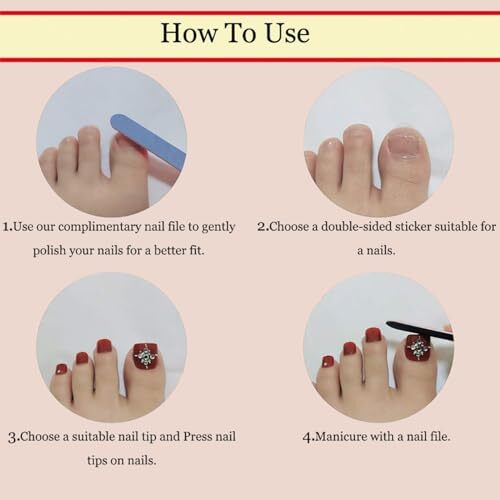 Press on Toenails Ombre Pink Fake Toe Nails Square False Toenails style23