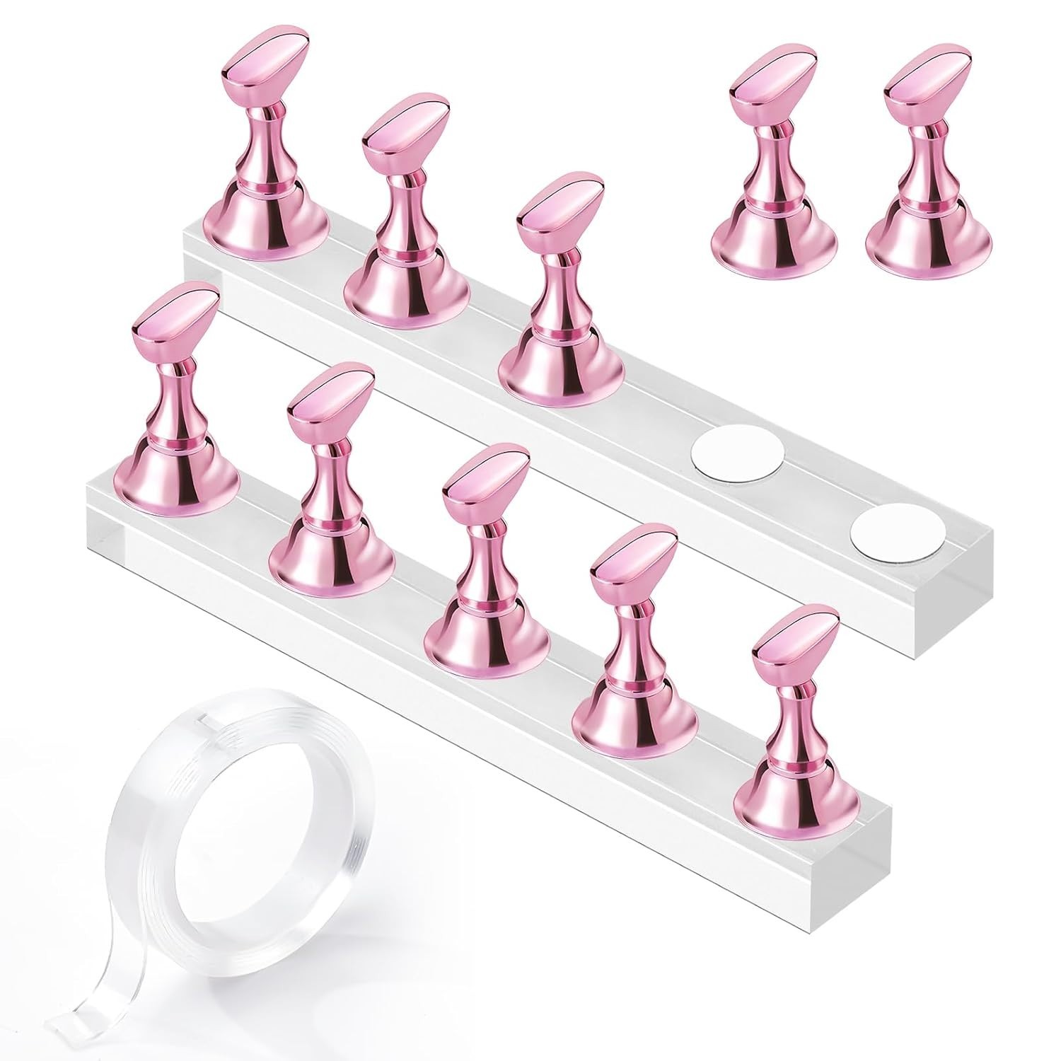 Professional Acrylic Nail Stand Set | 10-Pack Magnetic Holders for Nail Art
