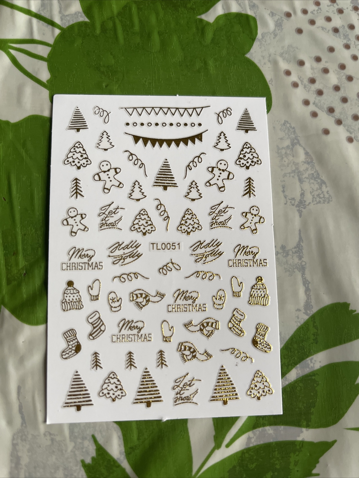 Christmas Nail Stickers TL0051 Gold