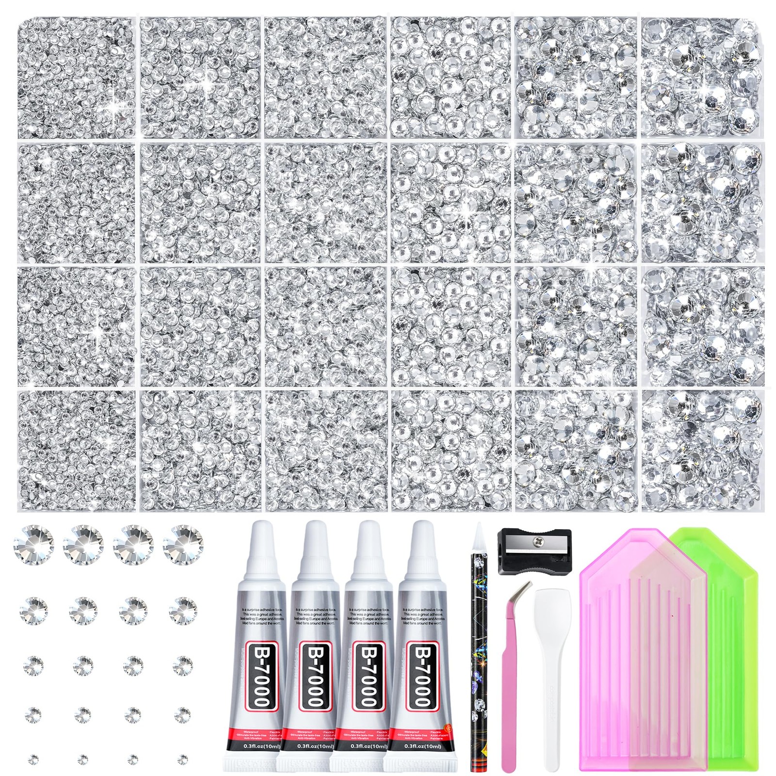LOTWOW Silver Bedazzler Kit with Rhinestones