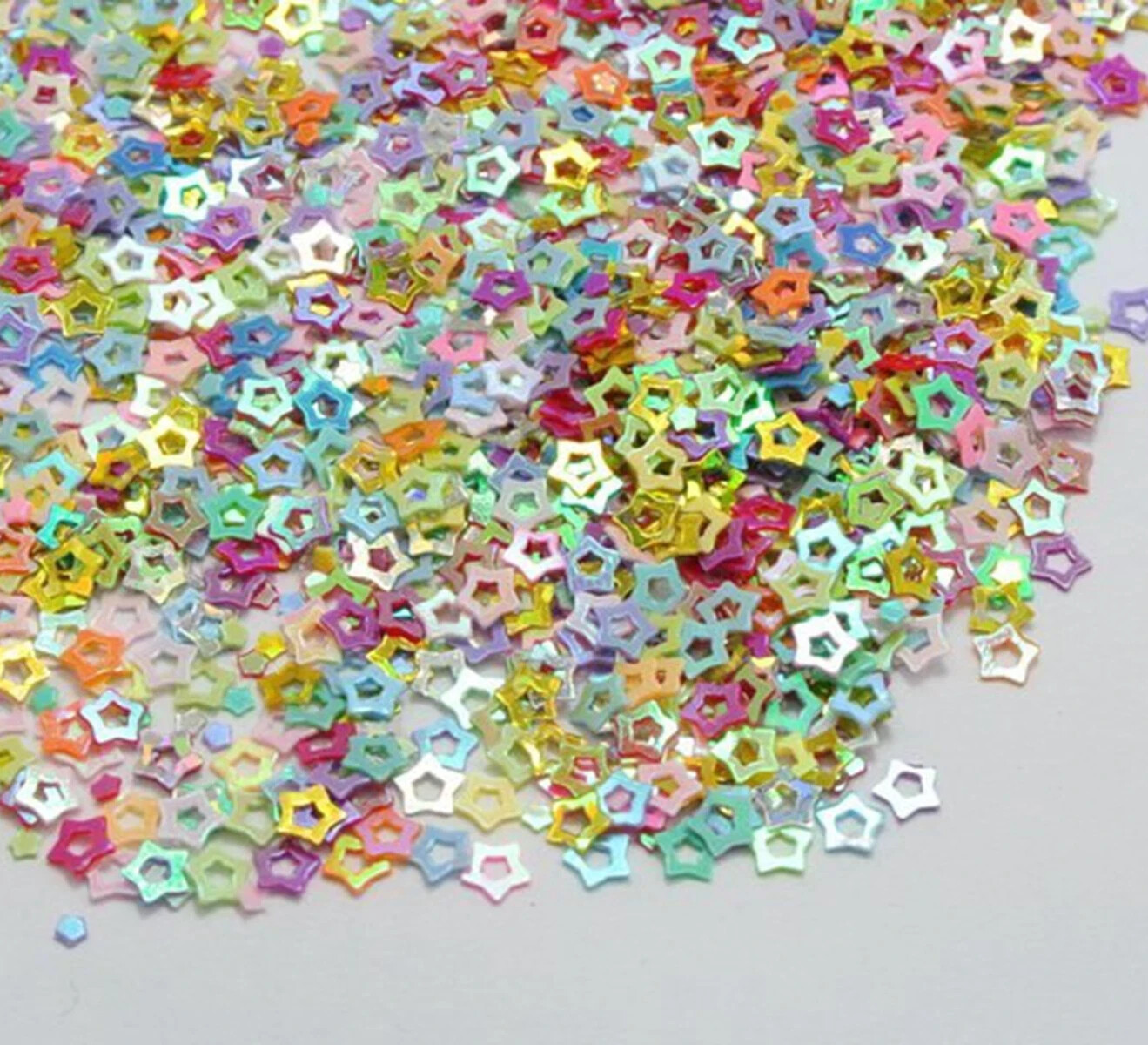 50 Gram Mixed Color Hollow Star Sequins Loose Tiny 3mm Nail Art Tips Crafts
