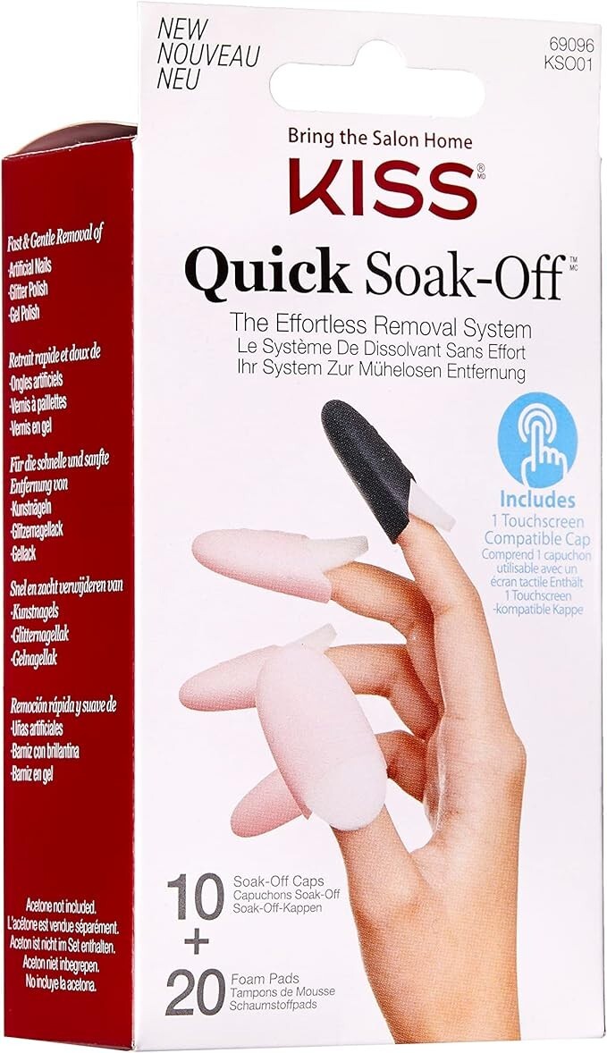 Kiss Nails Quick Soak Off Kit, 30 pieces