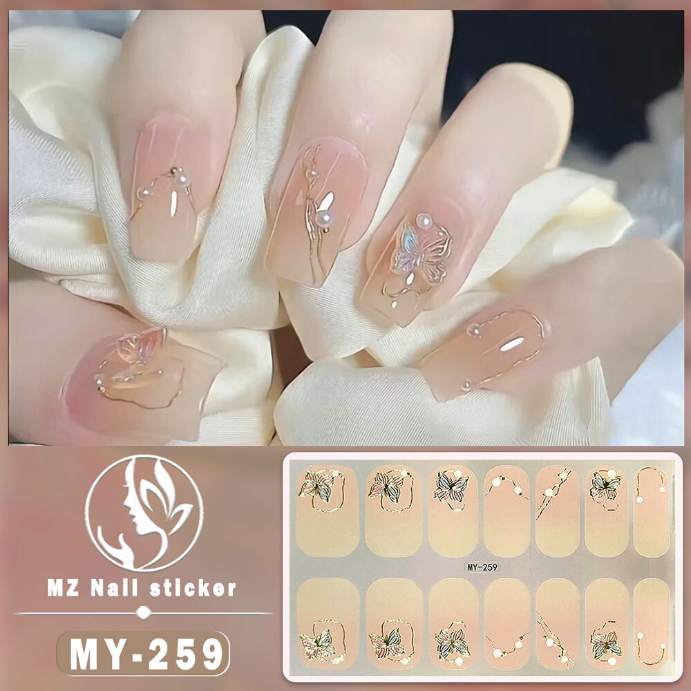 Full Size Nail Wraps Sticker Polish Manicure Art Self Stick Decor 3D Strips Lot!