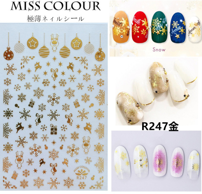 Nail Stickers Nail Art Decal Waterproof Christmas Snowflakes Santa Reindeer NS2