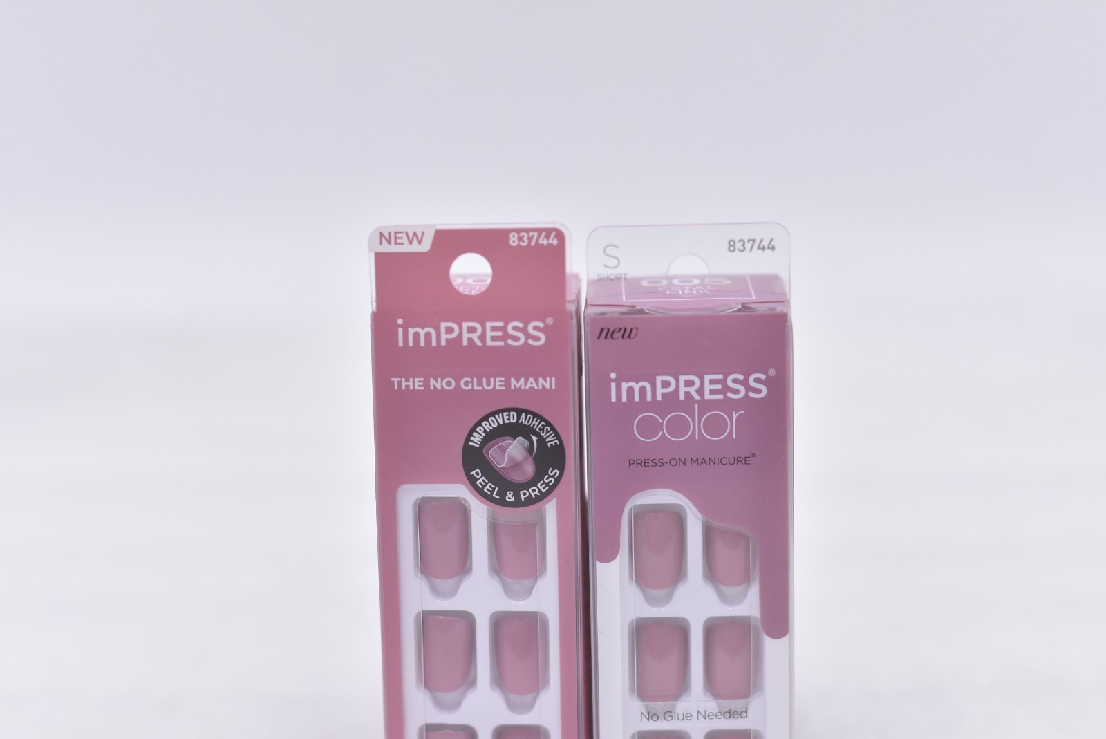 Lot of 2 Kiss Impress Color 005 Petal Pink Short Nails – 30 Nails
