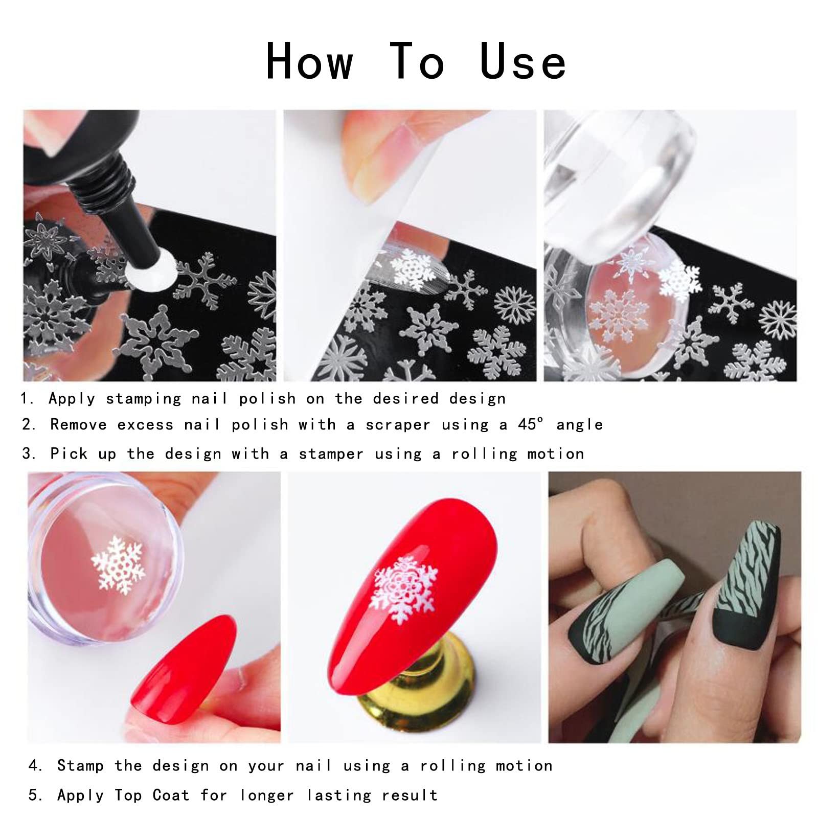 Nail Stamper Kit 8Pcs Stamping Plates Minimalist Geometric Lines Leaf Image Temp