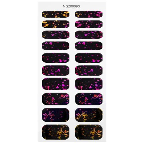 Gel Nail Stickers Purple Red Black Semi Cured Gel Nail Strips Wraps UV/LED