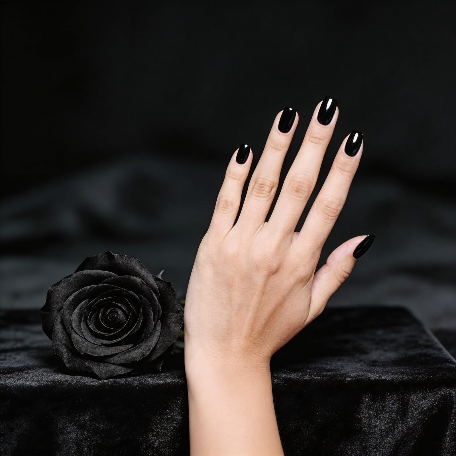 16 Sheets Black Nail Wraps Solid Color Nail Polish Strips for Women Gel Nail …