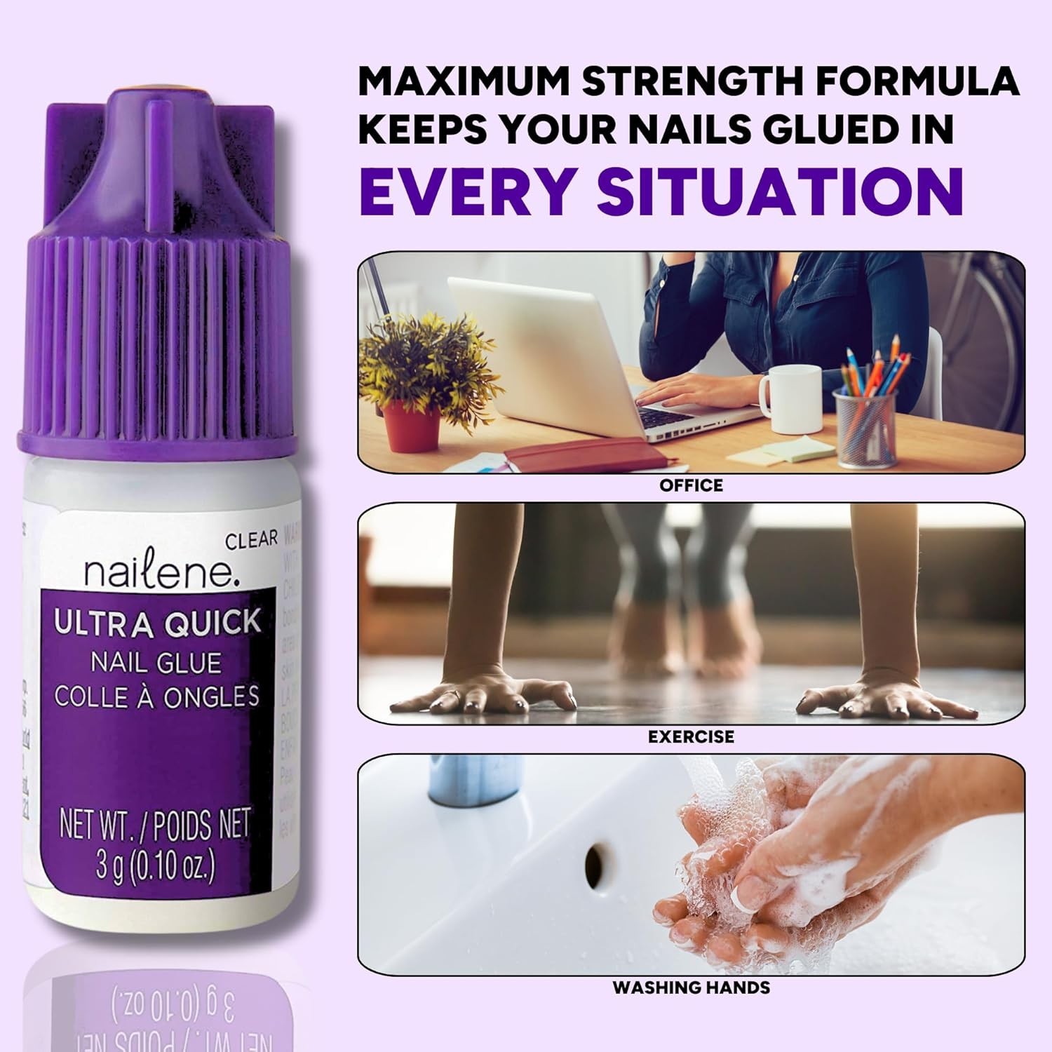 Water-Resistant Nail Glue with Precision Tip – Easy Application & Long-Lasting