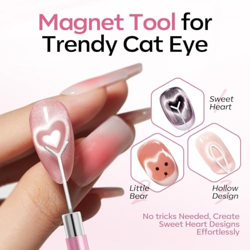 Cat Eye Magnet Set, 6PCS 3-in-1 Dual A A 3-in-1 Double Head Cat Eye Magnet