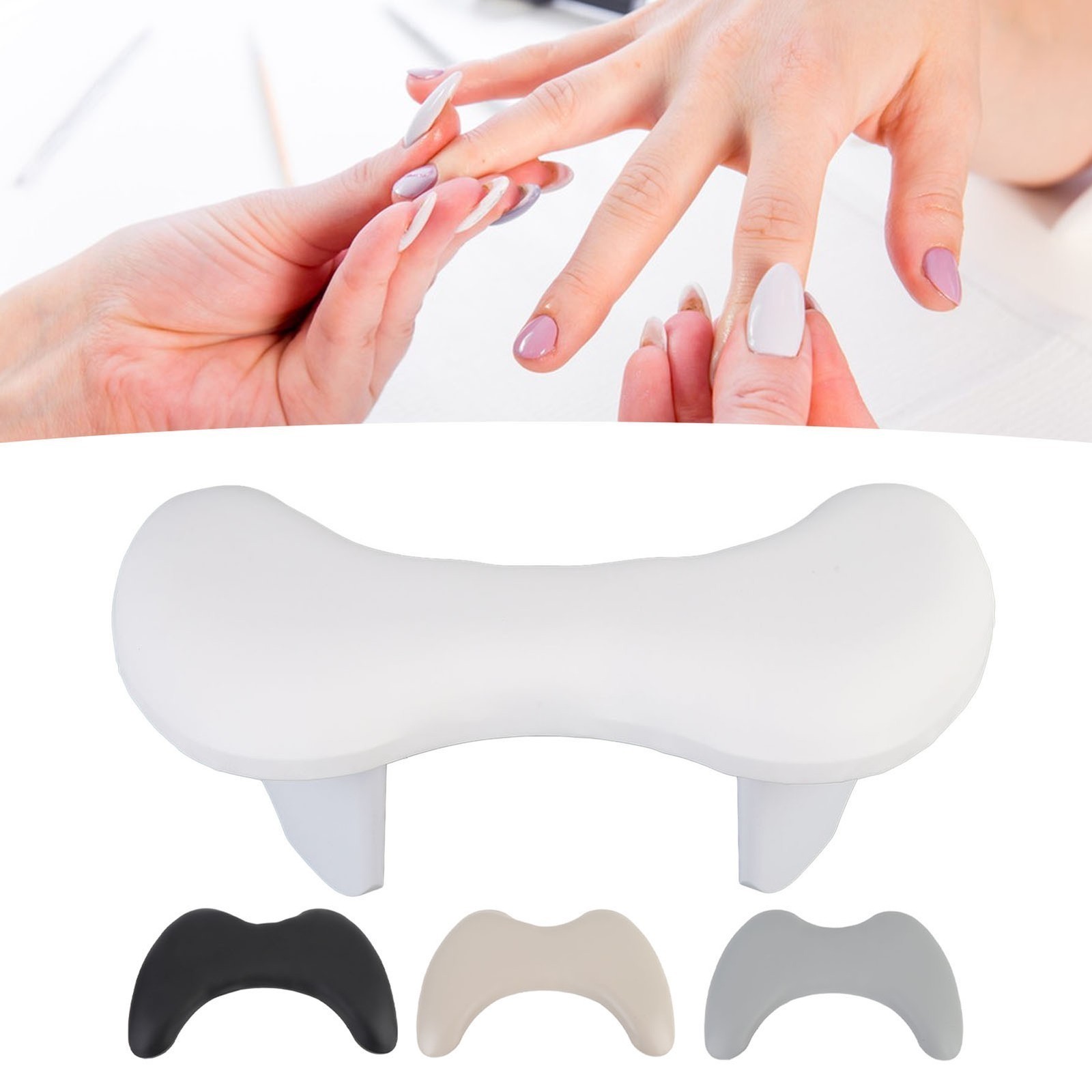 Nails Tech Arm Rest Detachable U Shaped Slope Manicure Hand Pillow PU Leather