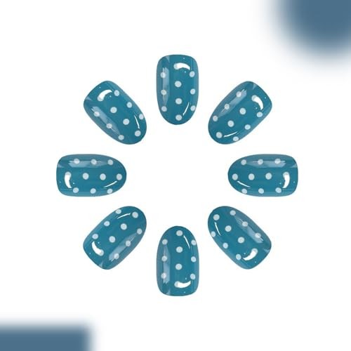 Short Oval SWEKKE Fake Nails – Style12 – Polka Dots – Style12