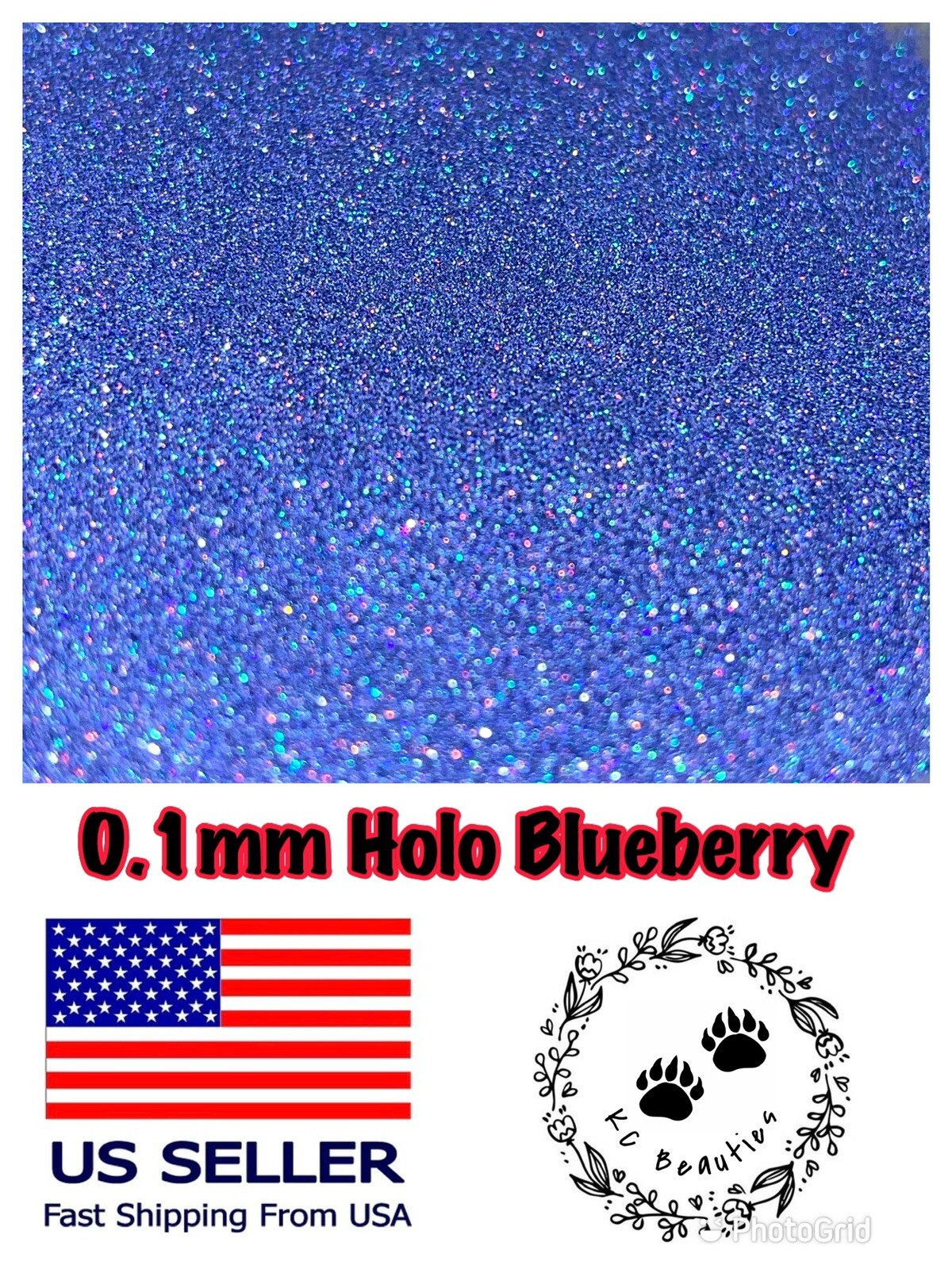 Solvent Resistant Holographic Blueberry Epoxy Resin Nail Art Tumbler 1oz 0.1mm