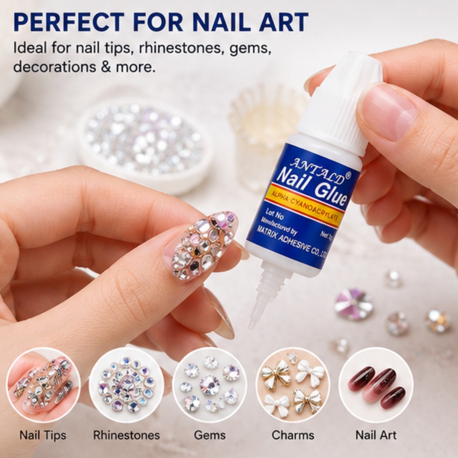 False Nail Glue 5x 3g Bottles Extra Strong Fake False Nail Glue Nail Art