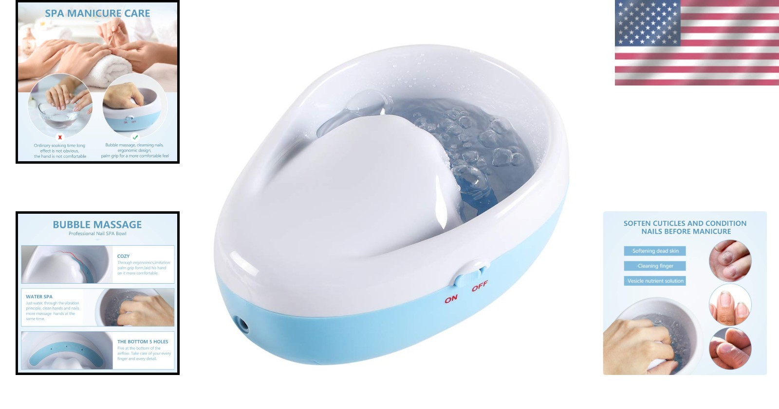 Electric Manicure Bowl for Nail Conditioning and Relaxation