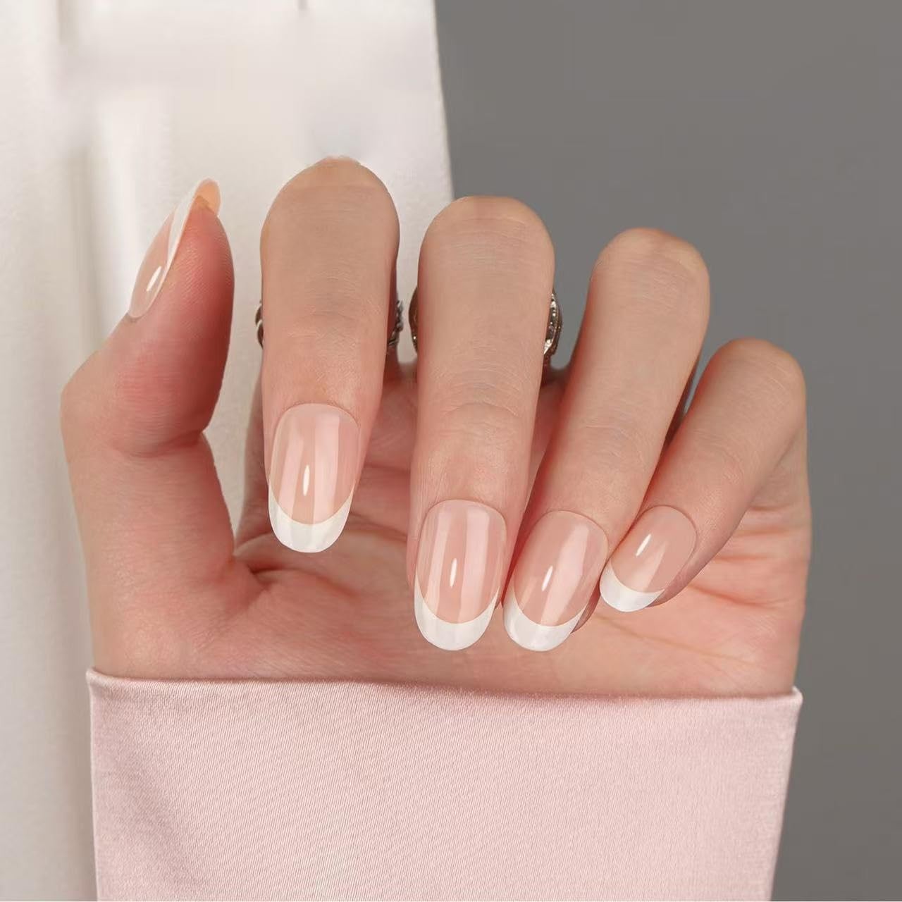 210 Pcs French Gel Nail Tips Short Oval Light Brown Press-on Nail Tips DIY Ma…