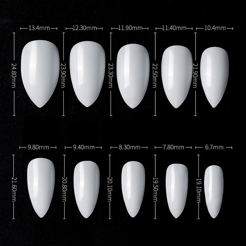 500x False Nail Tips Stiletto Coffin Oval Almond Square Nail Acrylic False Nails