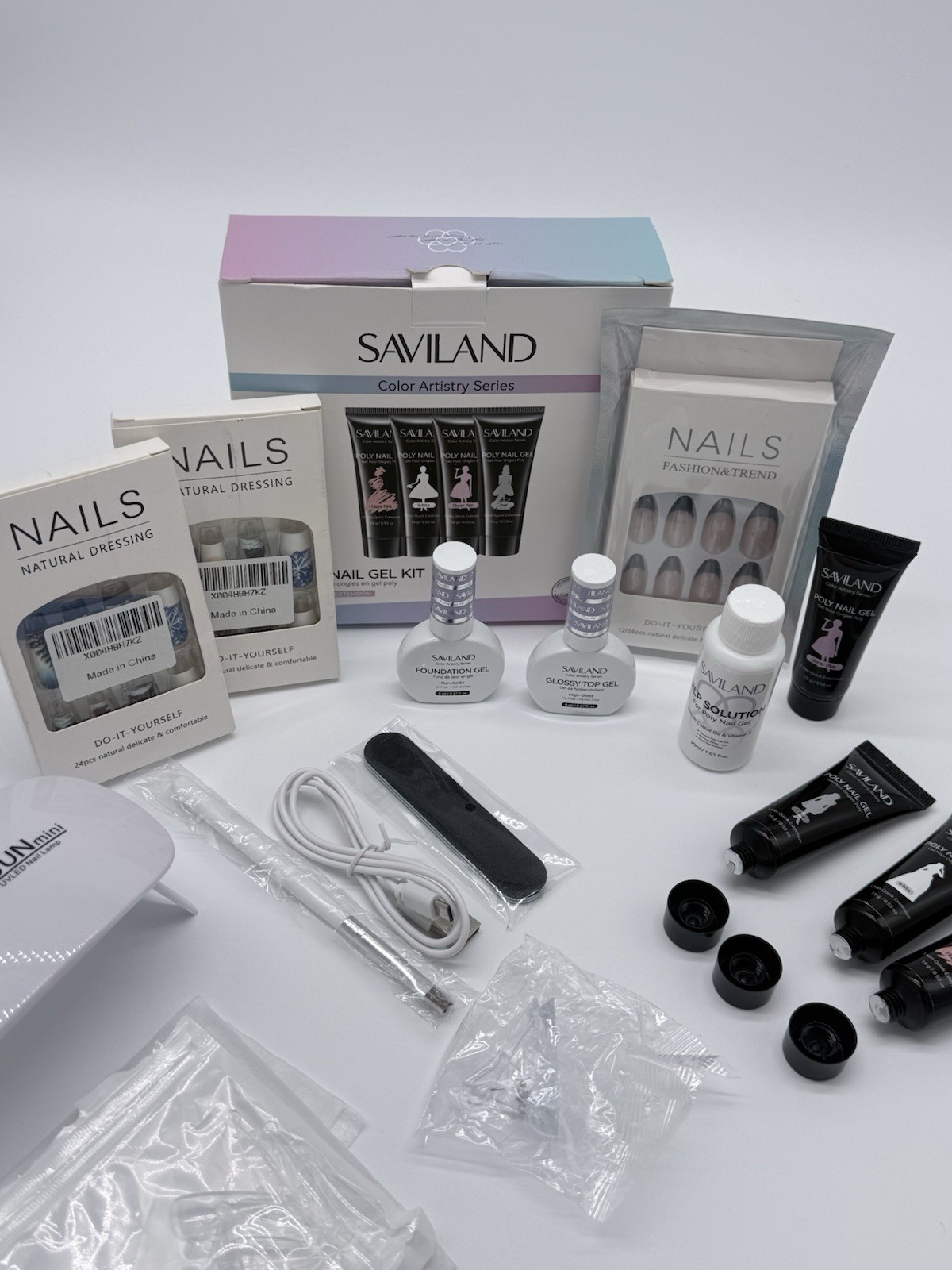 SAVILAND Poly Nail Gel Kit with UV Lamp – Open Box