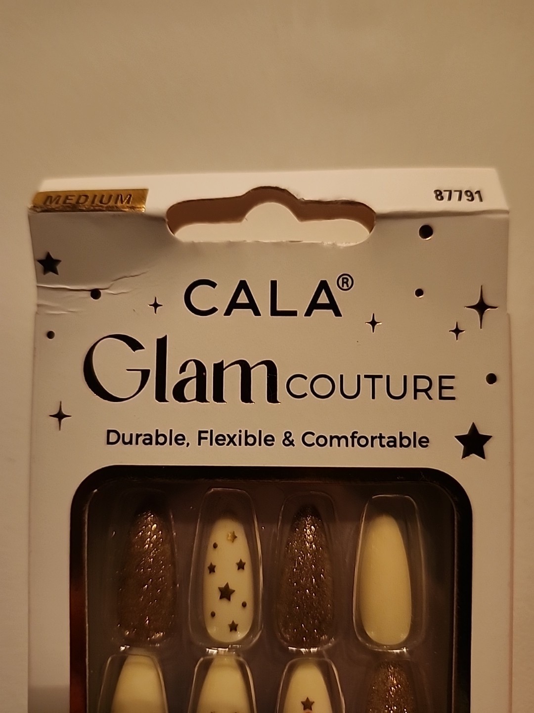 Cala Glam Couture Nails Size Medium 87791 Nails File Cuticle Stick And Glue NIP