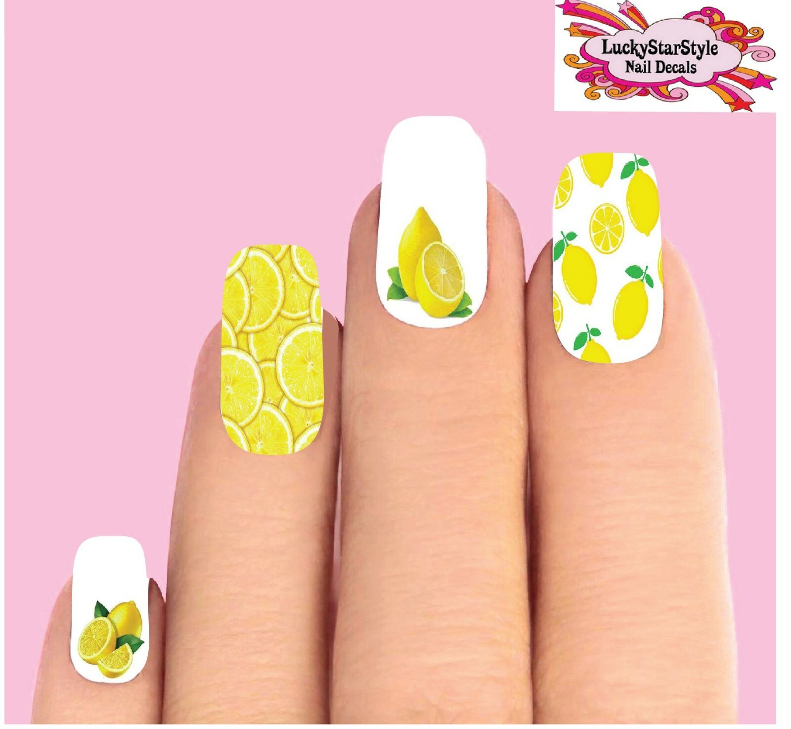 Waterslide Full Nail Decals Set of 10 – Lemons Fruit Assorted