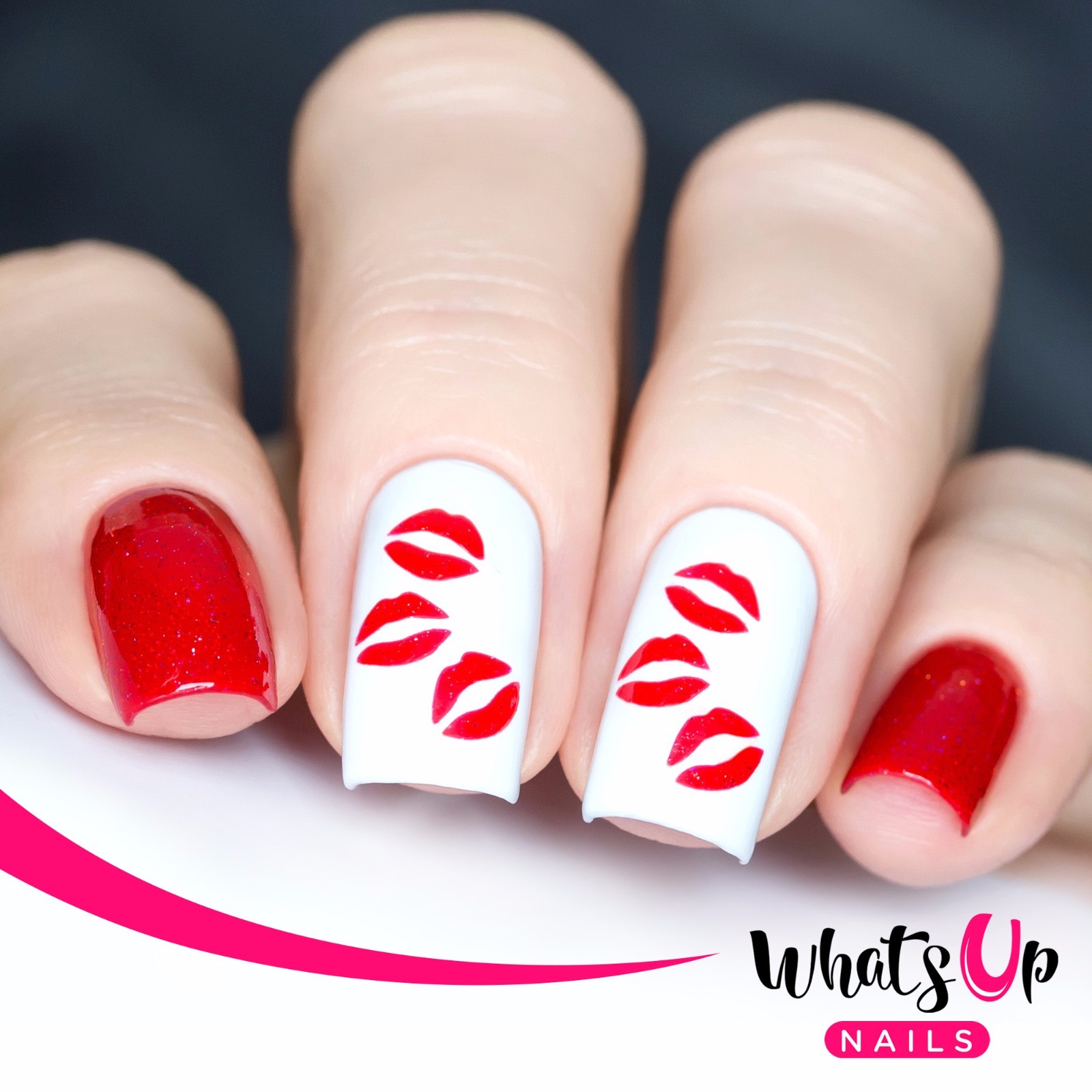 Kisses Stencils for Nails, Valentine’s Day Nail Stickers, Nail Art, Nail Vinyls