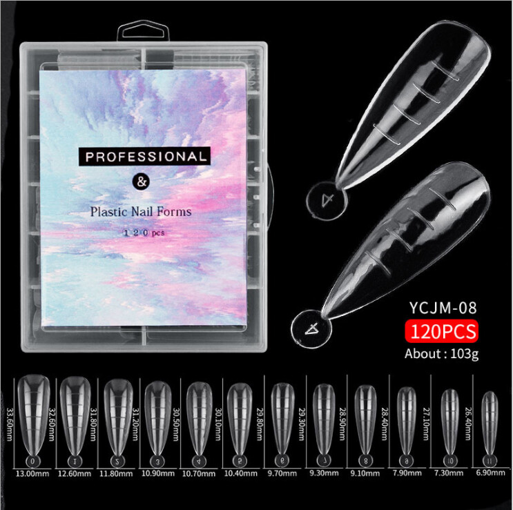 120 Pcs Various Nail Forms Nail Quick Building UV Gel Mold Tips Extension 12Size