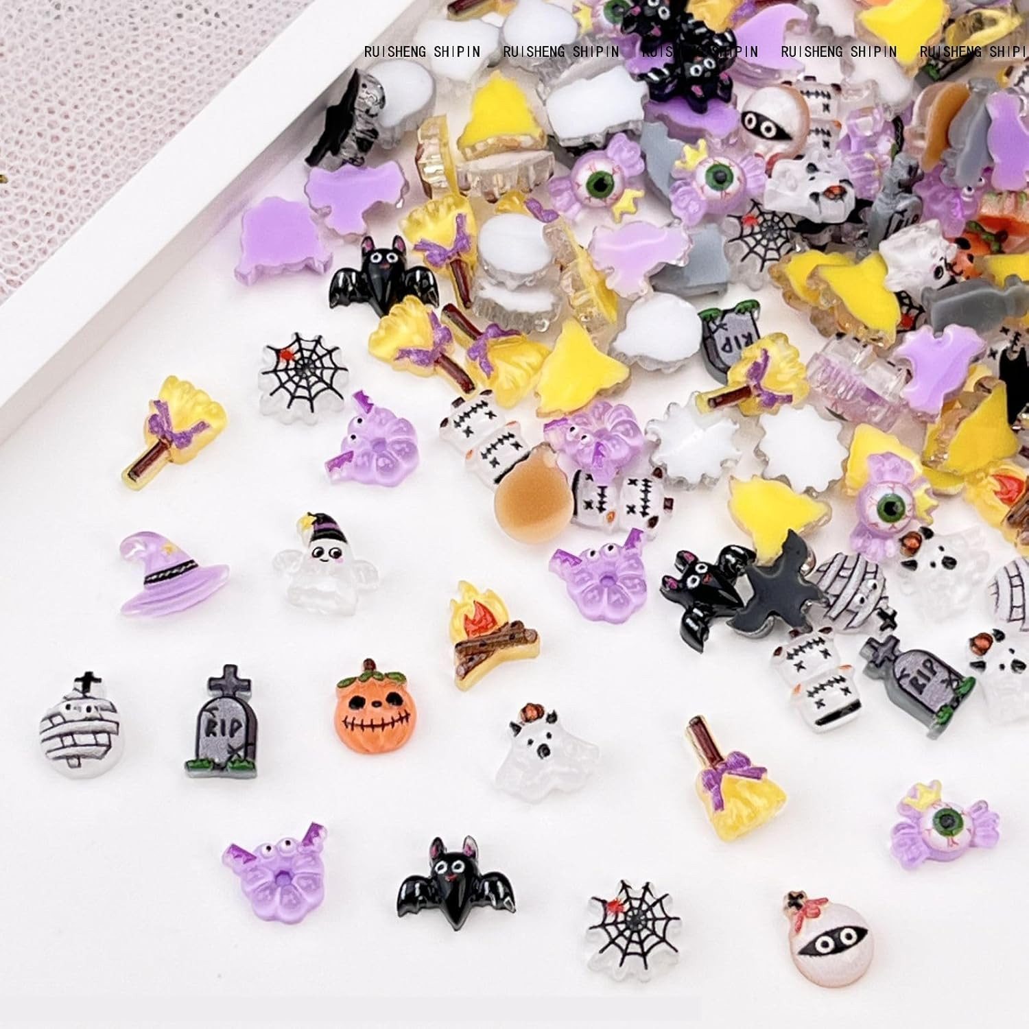 200PCS Aurora Nail Art Rhinestones Multi Shapes Mix 3D Glass Crystal Nail Gems N