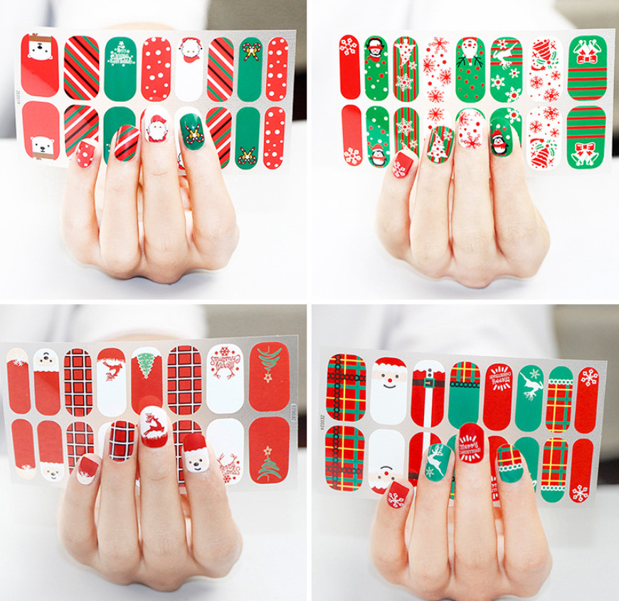 Nail Wraps Christmas Snowflake Santa Stickers Polish Manicure Art Decor DIY NH24