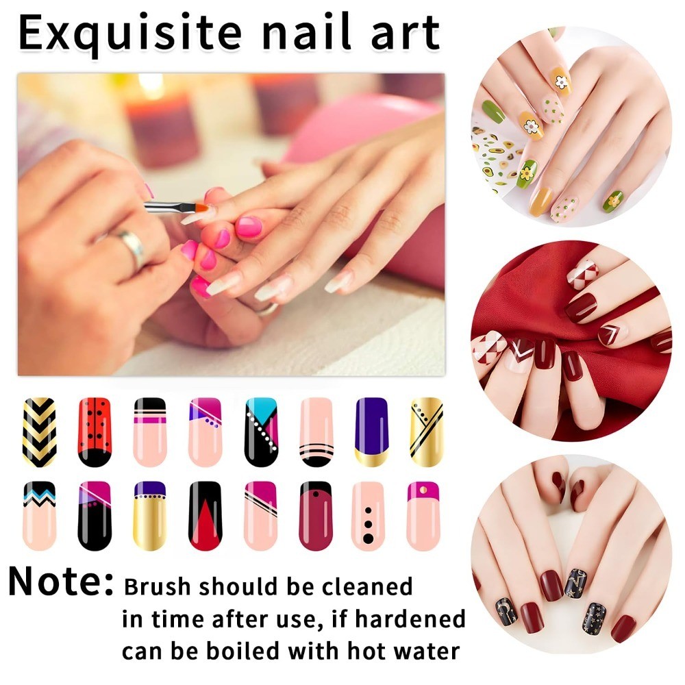 French Tip Tool Kit with Nail Art Stamper Brushes for DIY Manicure at Home Salon