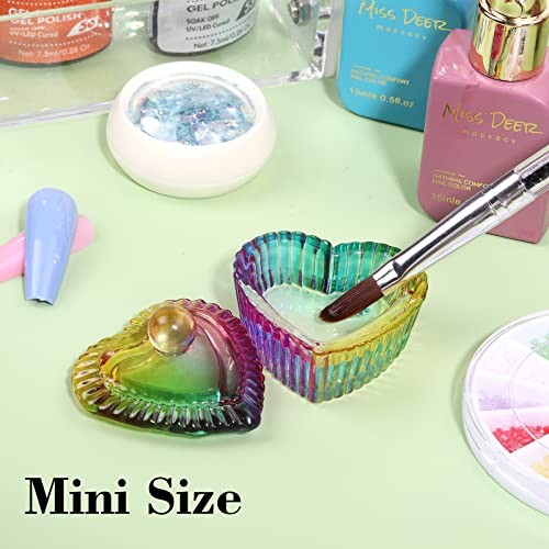 Nail Art Brushes – 6 Acrylic Nail Brushes – Dappen Dish Set – 10 Piece Set