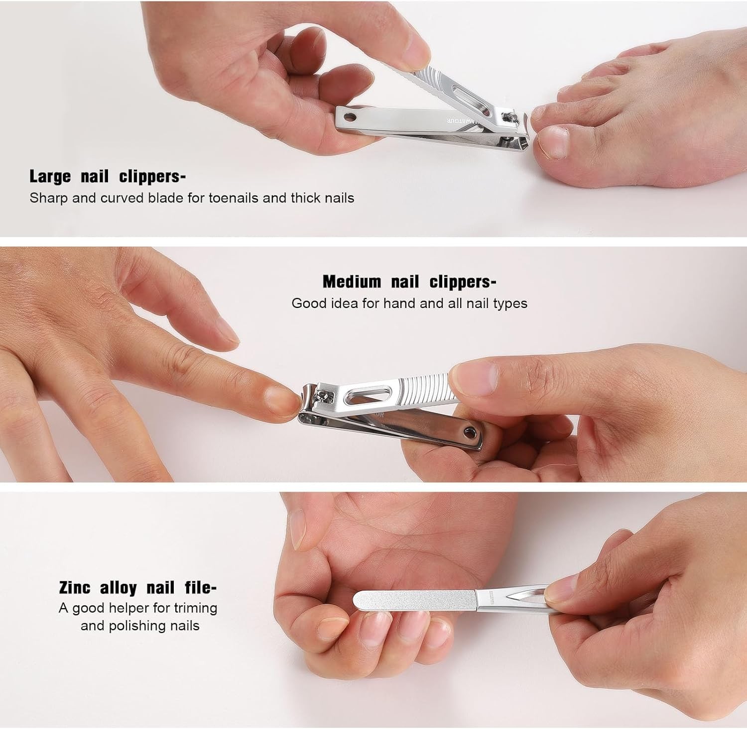 Nail Clippers Set, Zinc Alloy 420J2 Stainl Steel Ultra