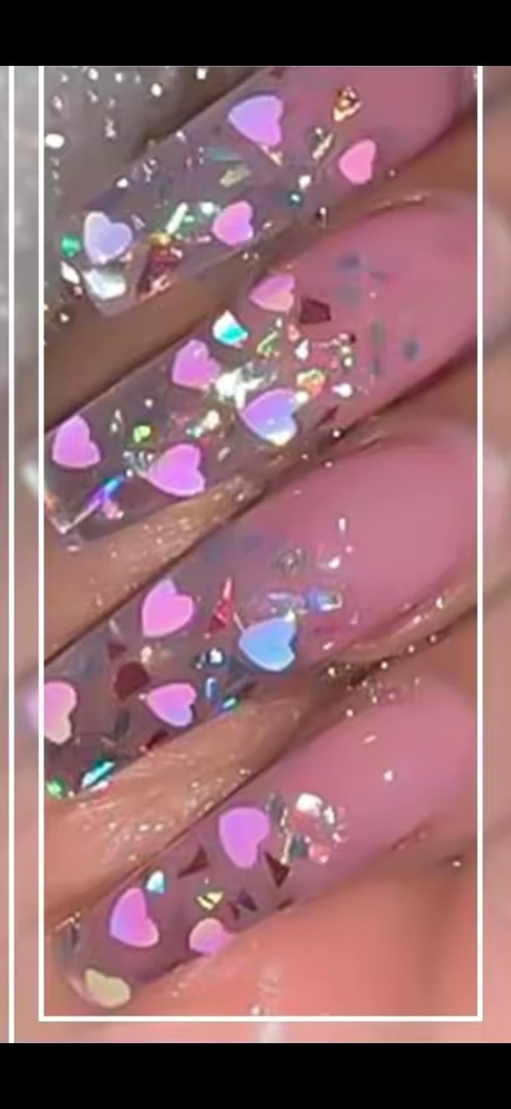 Holograpgic Hearths Solvent Resistance Glitter Nail Art, 12 Minibags For $5