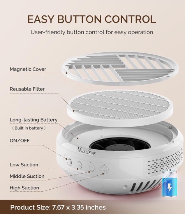 Melodysusie S Series SProR Nail Dust Collector with Reusable Filter READ
