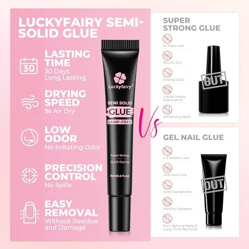 15g Nail Glue for Press Ons – 2pcs – 15g x 2 Nail Glue – No Lamp Needed