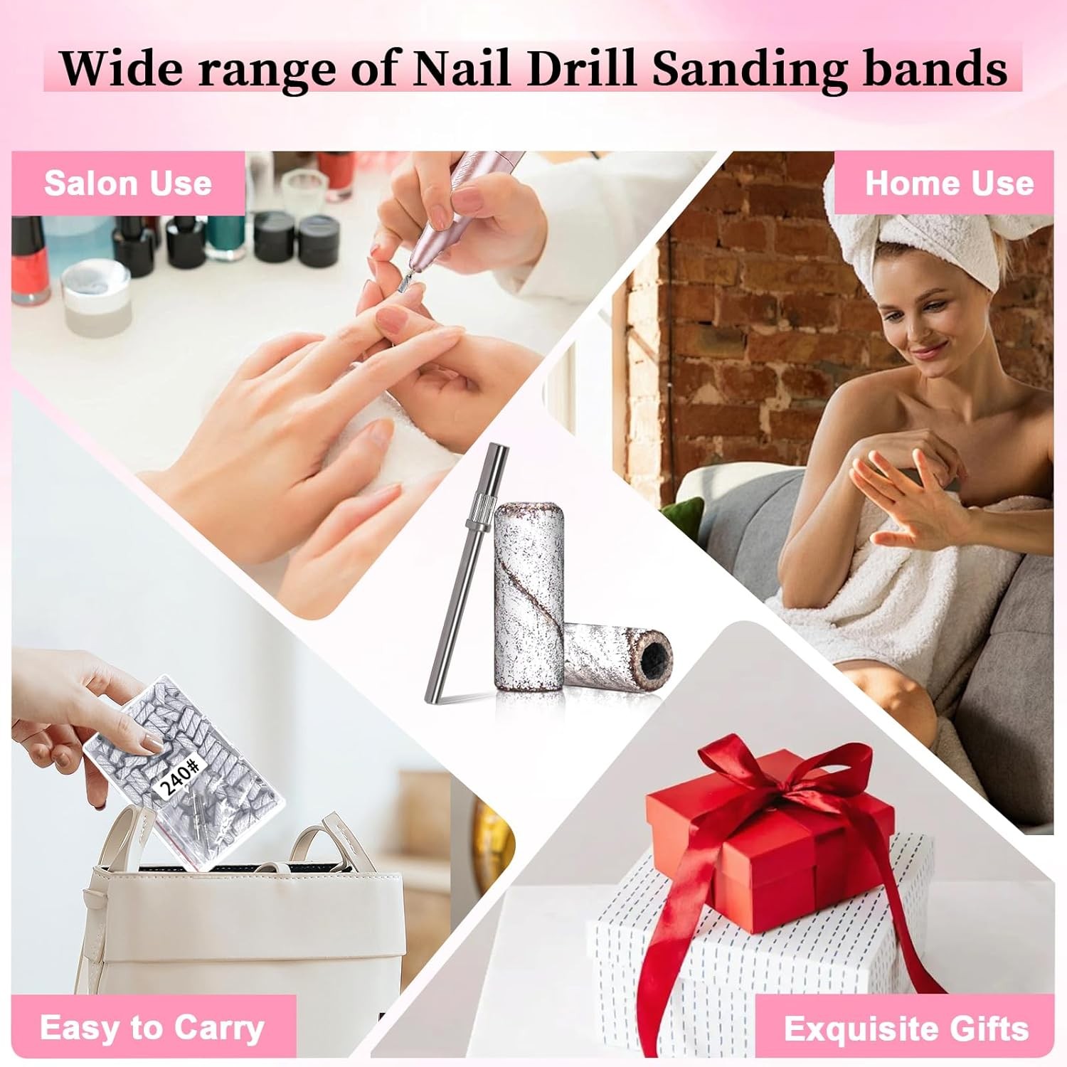 150 Grit Mini Sanding Bands for Nail Drill Bit -, 3.1 MM Small Sanding